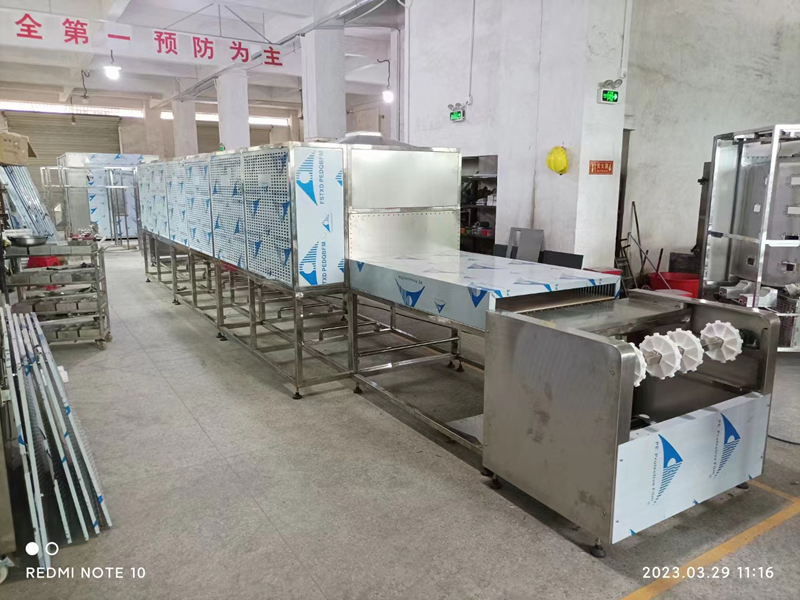 微波功率36kW袋包裝食品微波殺菌隧道爐（采用PLC控制、可實現微波自啟停）
