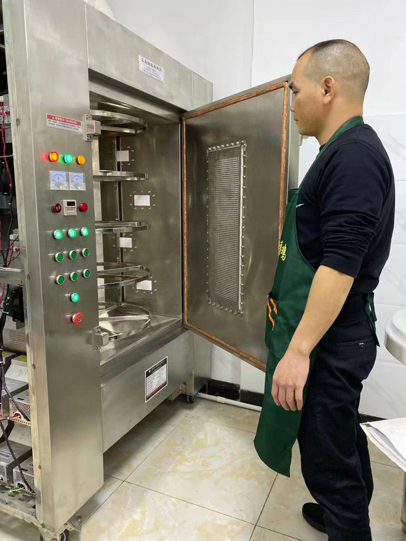 20kW工業微波烤雞爐用戶使用